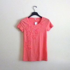 J. Crew Slub Cotton Swirling Flowers Tee